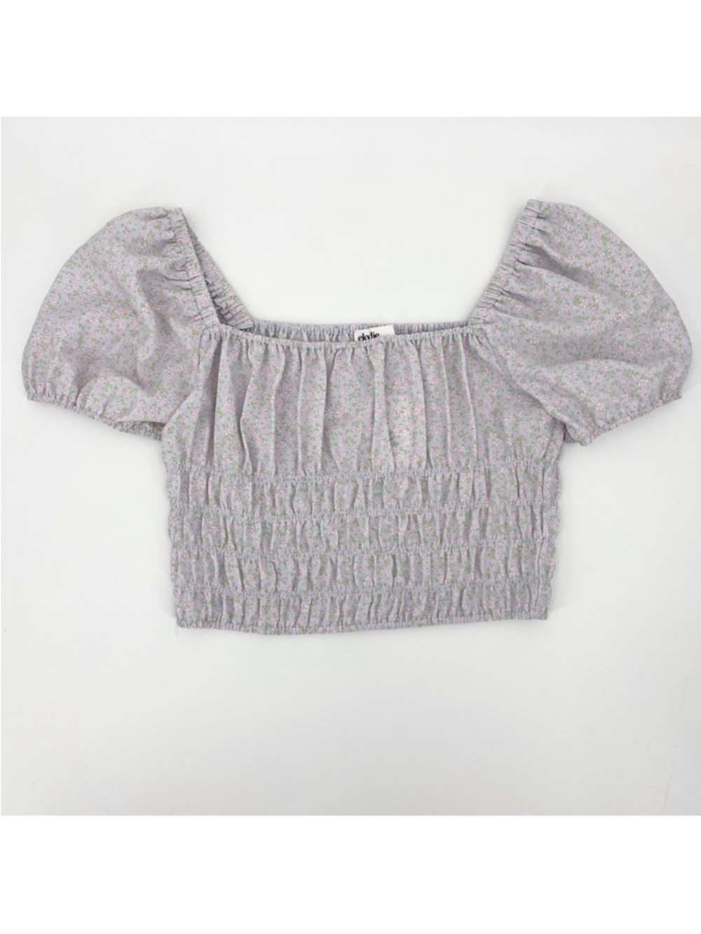 NWT Elodie Floral Square Neck Smocked Coquette Crop Top Size XL